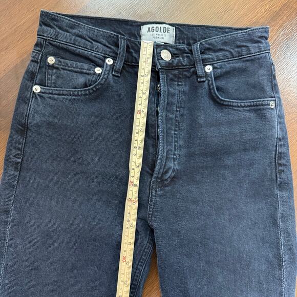 Agolde Nico High Rise Button Fly Slim Jeans Dark Wash Casual Minimalist Sz 25 - Picture 6 of 7